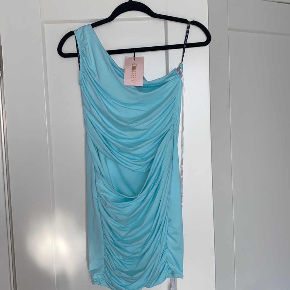 Missguided | Ruched One Shoulder Wrap Dress